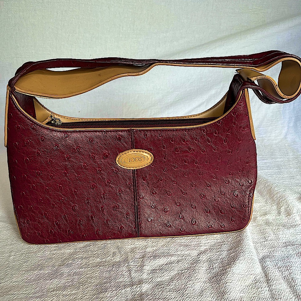 Tod’s Ostrich Leather Shoulder Bag